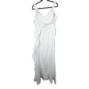 NEW Azazie16 Ruby Wedding Dress Diamond White Bridal Minimalist Cut out Back
